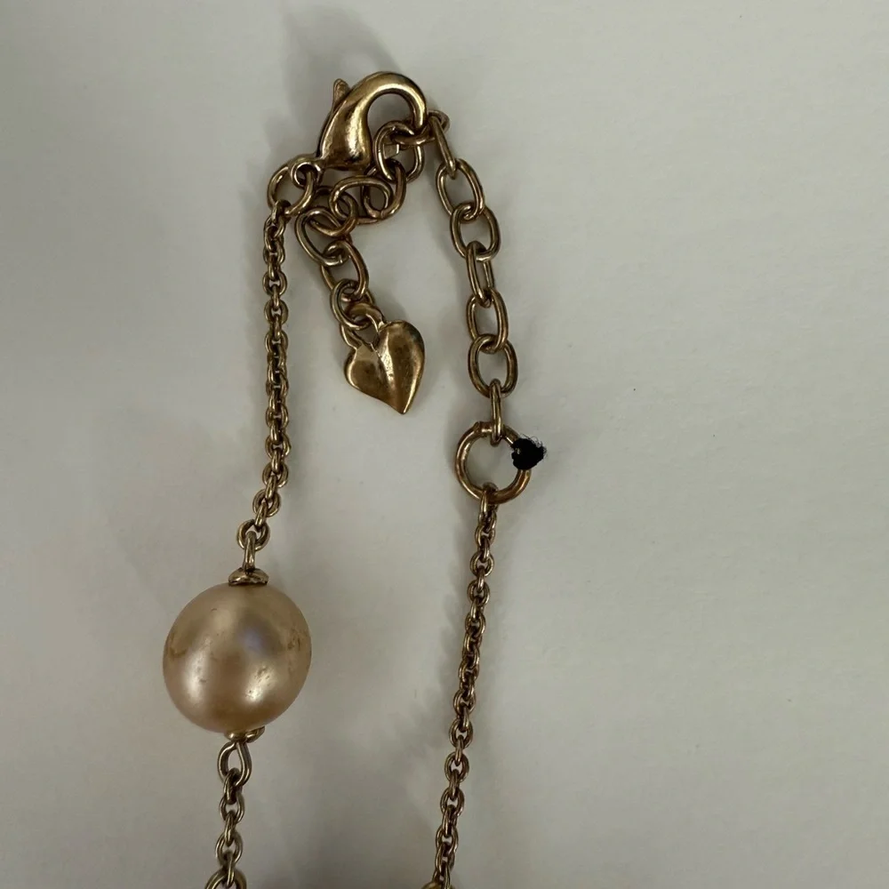 Y2K Carolee Gold-Tone Pearl & Crystal Bead Necklace